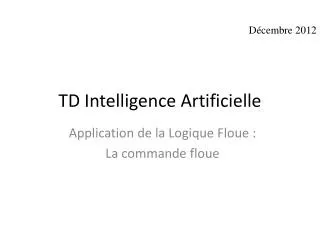 td intelligence artificielle