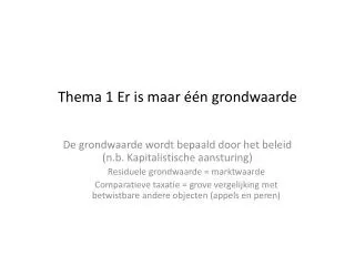 thema 1 er is maar n grondwaarde