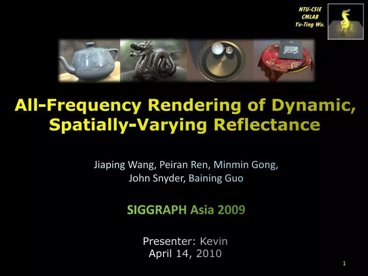 all frequency rendering of dynamic spatially varying reflectance