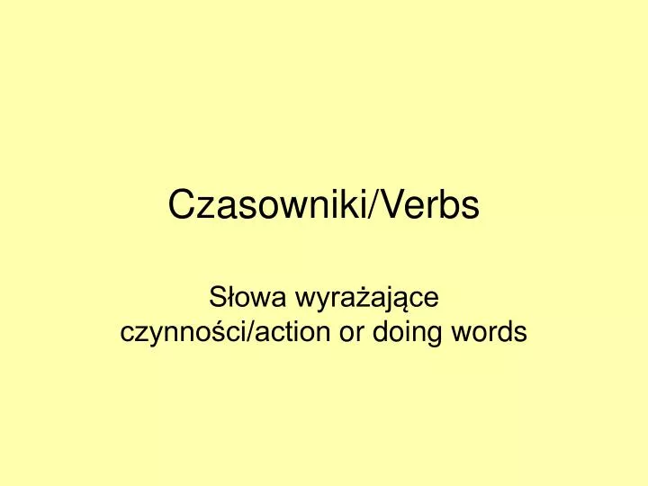 czasowniki verbs