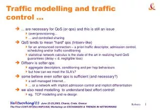 Traffic modelling and traffic control ...