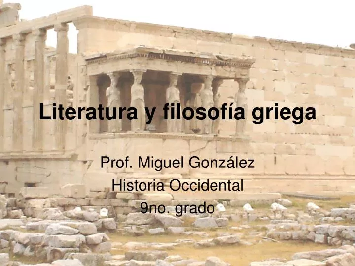 literatura y filosof a griega