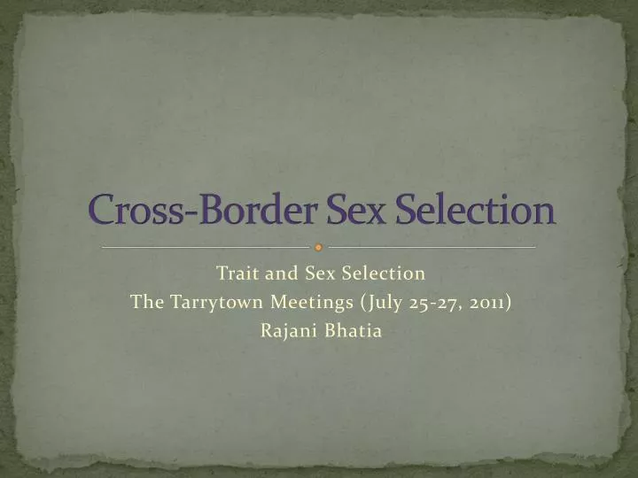 cross border sex selection