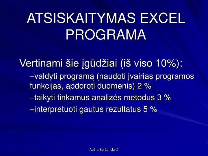 atsiskaitymas excel programa