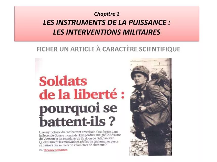 chapitre 2 les instruments de la puissance les interventions militaires