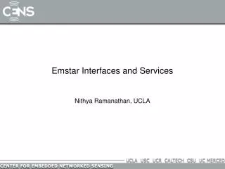 Emstar Interfaces and Services