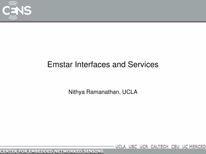 emstar interfaces and services