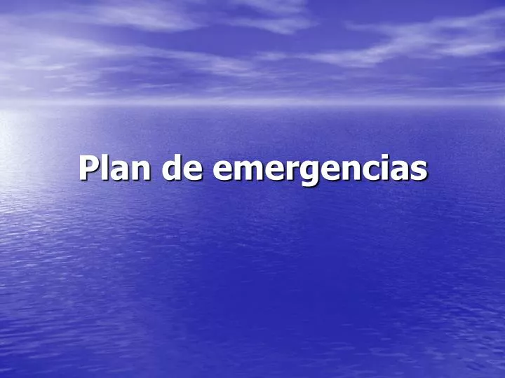 plan de emergencias