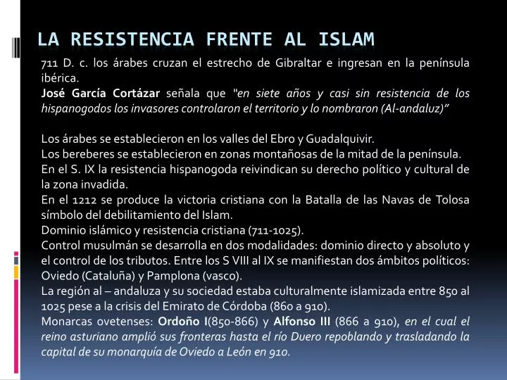 la resistencia frente al islam