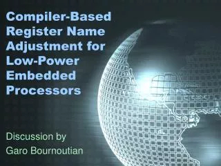 Compiler-Based Register Name Adjustment for Low-Power Embedded Processors
