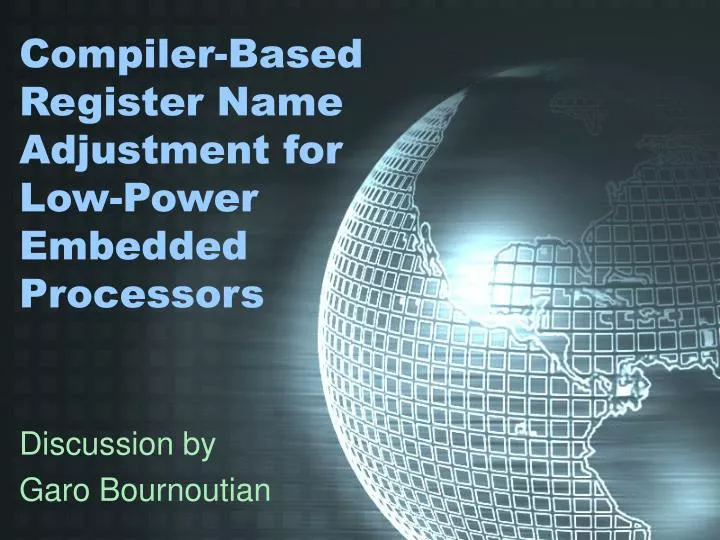 compiler based register name adjustment for low power embedded processors