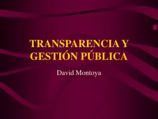 transparencia y gesti n p blica