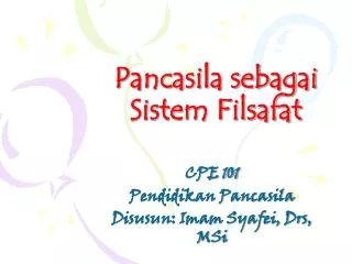 pancasila sebagai sistem filsafat