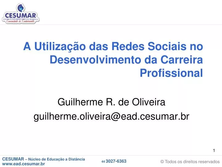 a utiliza o das redes sociais no desenvolvimento da carreira profissional