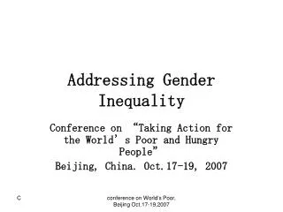 Addressing Gender Inequality