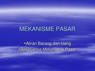mekanisme pasar
