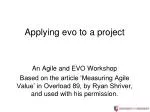 Applying evo to a project - slide 1