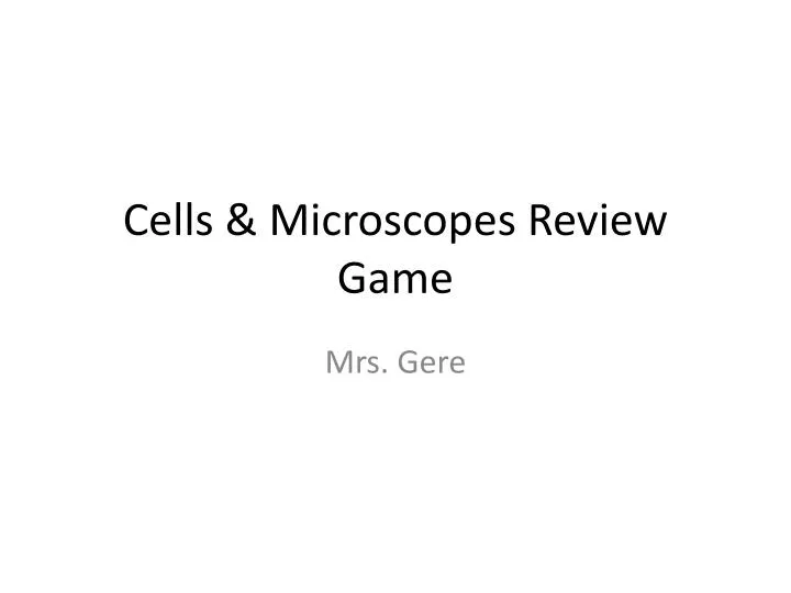 cells microscopes review game