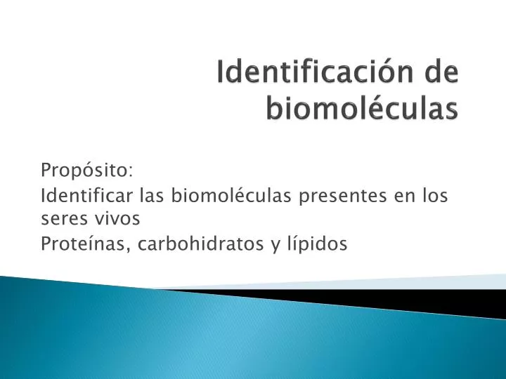 identificaci n de biomol culas