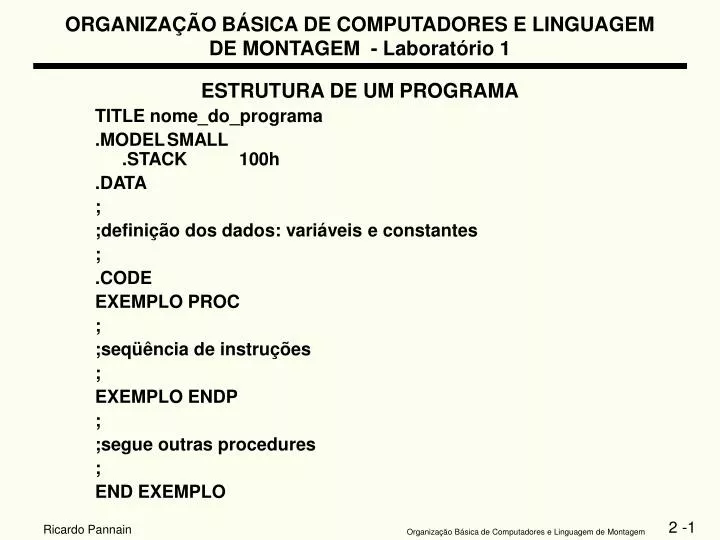 organiza o b sica de computadores e linguagem de montagem laborat rio 1