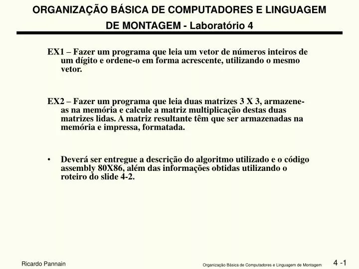 organiza o b sica de computadores e linguagem de montagem laborat rio 4