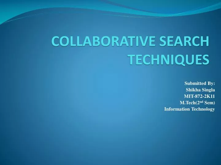 collaborative search techniques