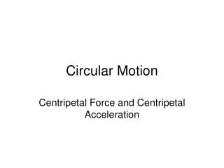 Circular Motion