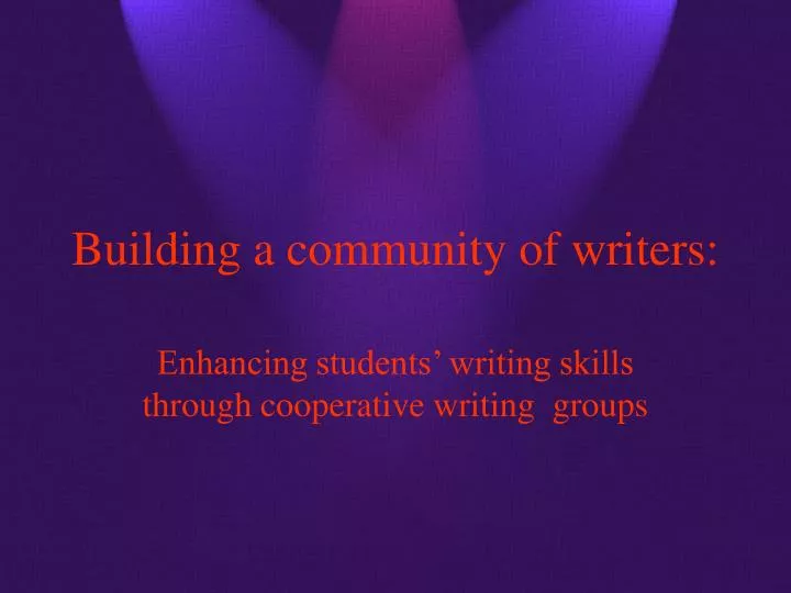 building a community of writers
