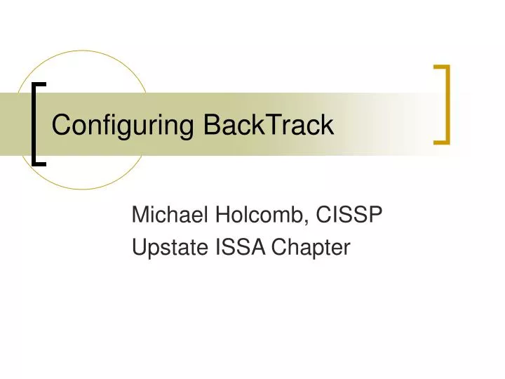 configuring backtrack