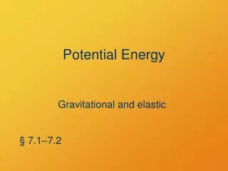 Potential Energy