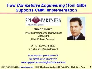 How Competitive Engineering (Tom Gilb) Supports CMMI Implementation