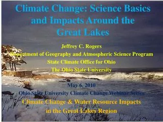 Climate Change: Science Basics and Impacts Around the Great Lakes