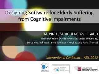 Designing Software for Elderly Suffering from Cognitive Impairments