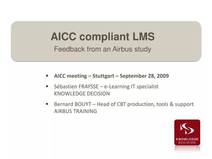 aicc compliant lms feedback from an airbus study