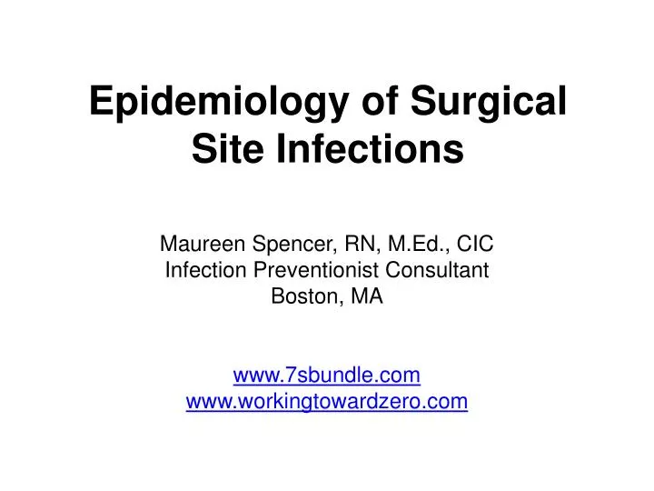 epidemiology of surgical site infections