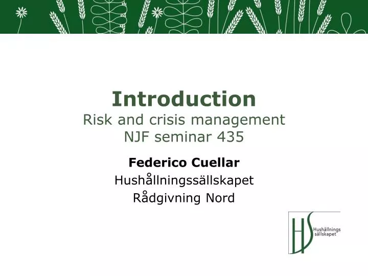 introduction risk and crisis management njf seminar 435