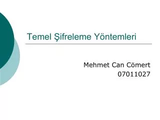 temel ifreleme y ntemleri