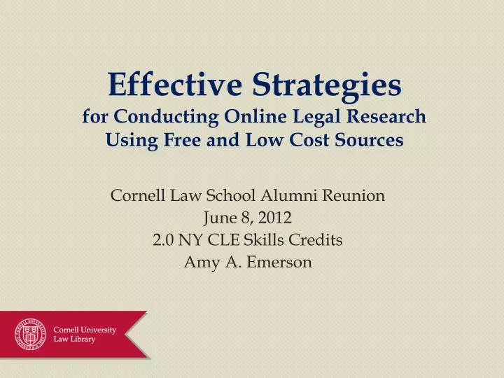 effective strategies for conducting online legal research using free and low cost sources
