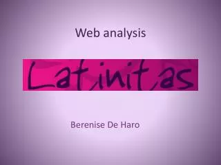 Web analysis