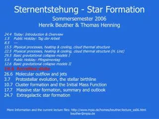Sternentstehung - Star Formation