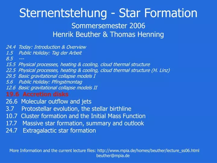 sternentstehung star formation