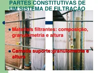 partes constitutivas de um sistema de filtra o