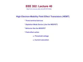 EEE 352: Lecture 40