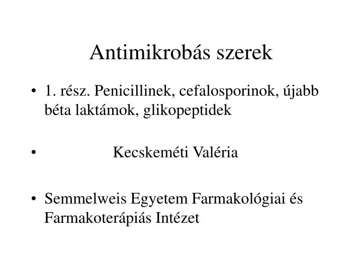 antimikrob s szerek