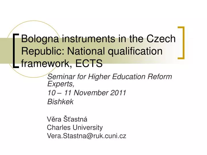 bologna instruments in the czech republic national qualification framework ects