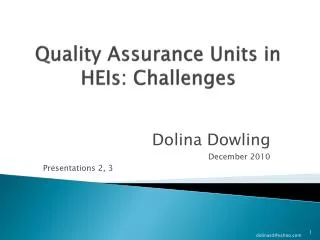 Quality Assurance Units in HEIs: Challenges