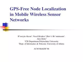 GPS-Free Node Localization in Mobile Wireless Sensor Networks