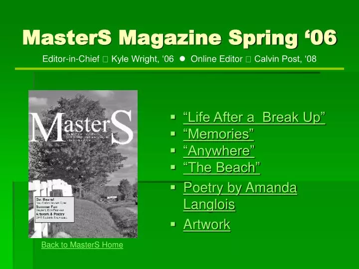 masters magazine spring 06