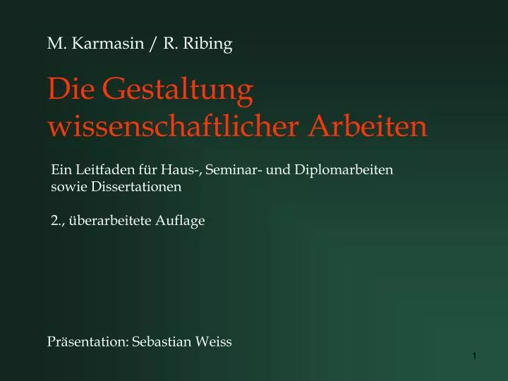 die gestaltung wissenschaftlicher arbeiten