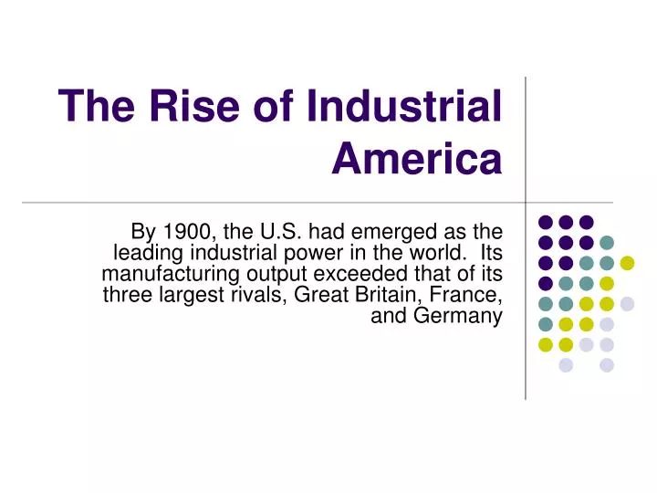 the rise of industrial america